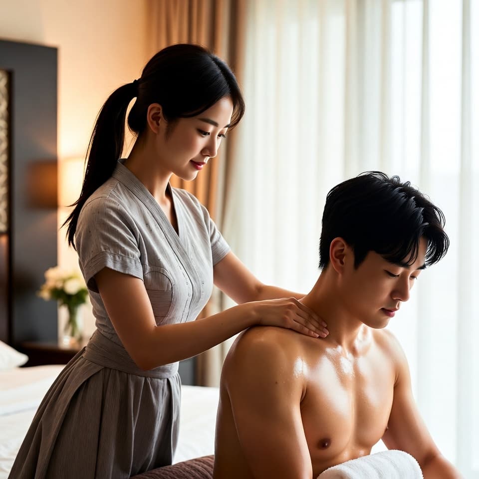 호텔 객실에서 진행하는 청주 방문 케어